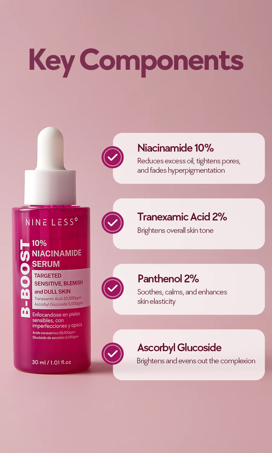 NINELESS B-Boost 10% Niacinamide Serum 30 ml - Image 3