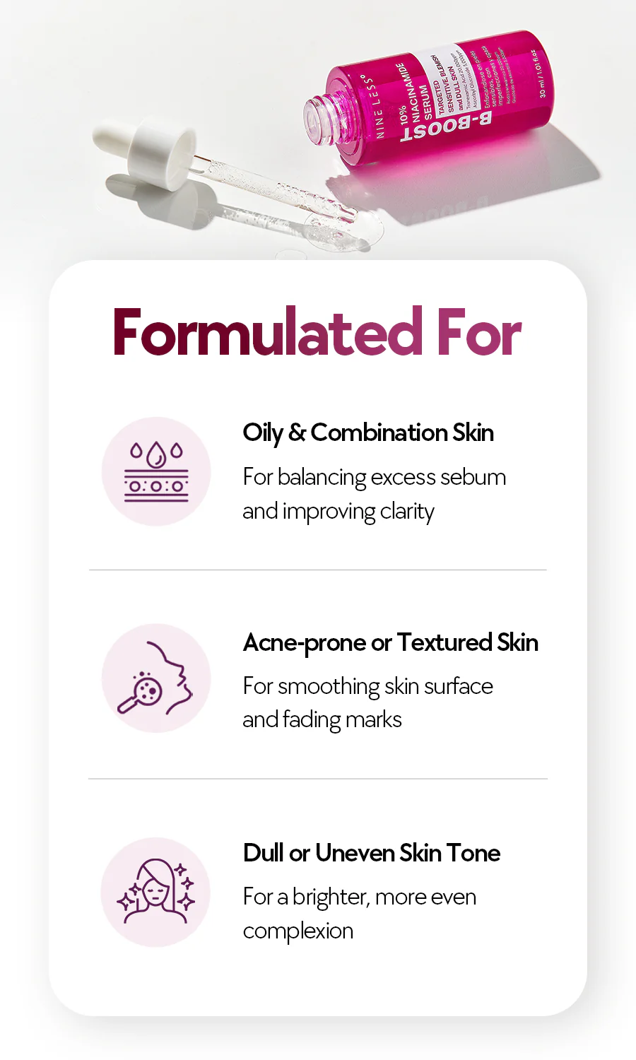 NINELESS B-Boost 10% Niacinamide Serum 30 ml - Image 2