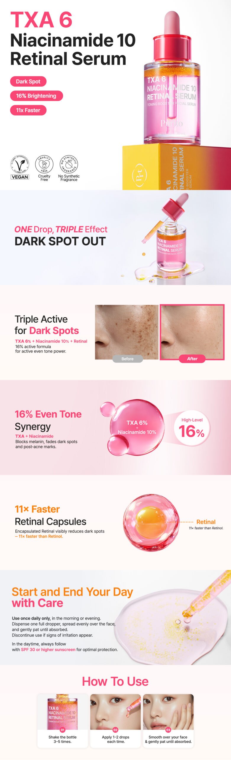Purito Seoul TXA 6 Niacinamide 10 Retinal Serum 30 ml - Image 2